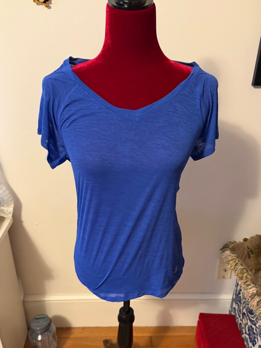 Work sweat play Wms Blue Tee Shirt size Med